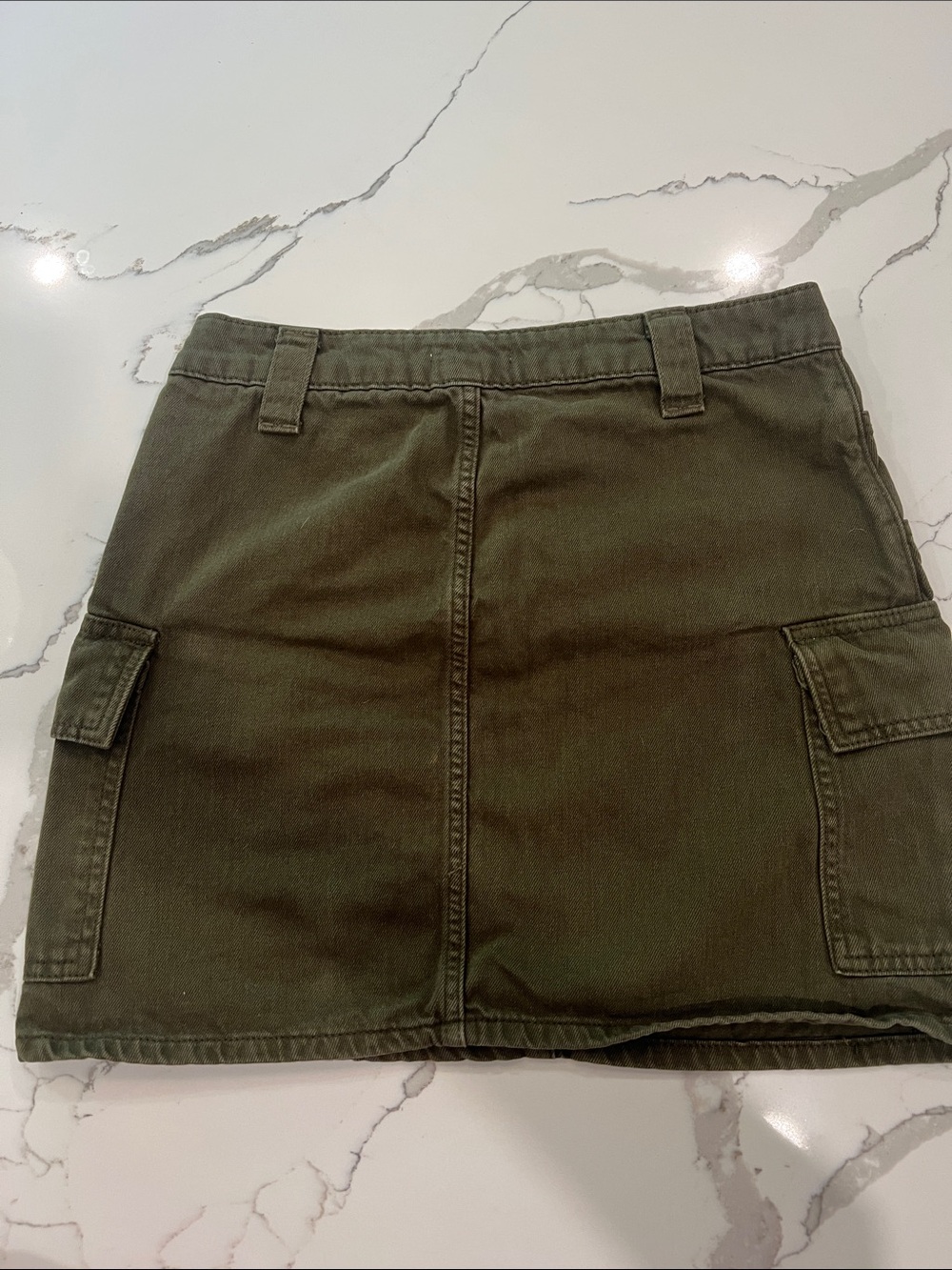 Topshop Women’s Olive Green Denim mini skirt - Picture 3 of 3